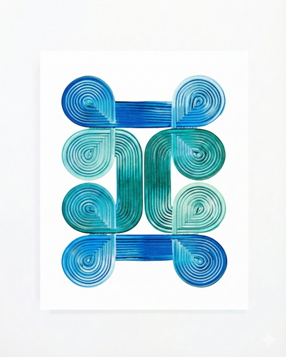 Design #11 - Blue Green White