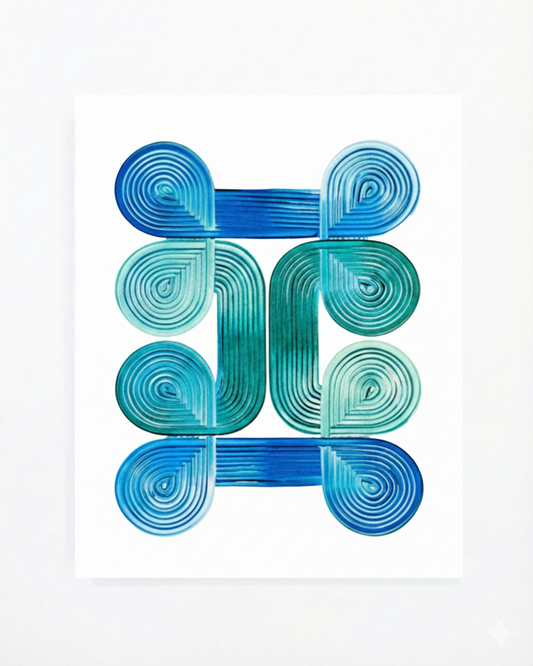 Design #11 - Blue Green White