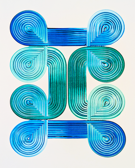 Design #11 - Blue Green White