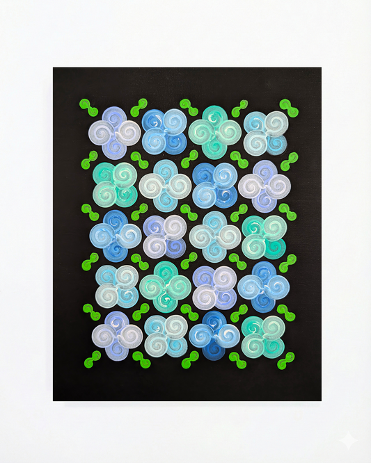 Design #13 - Floral - Blue BC