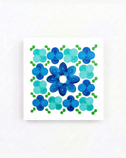 Design #14 - Floral - Blue